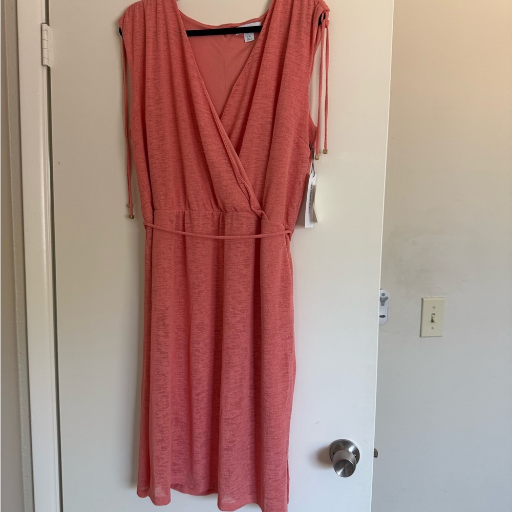 Liz Claiborne Pink (more of coral/peach!) Flutter Sleeve Midi Sundress